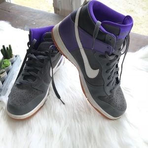 Nike high tops Grey Suede and Purple, size 10.5